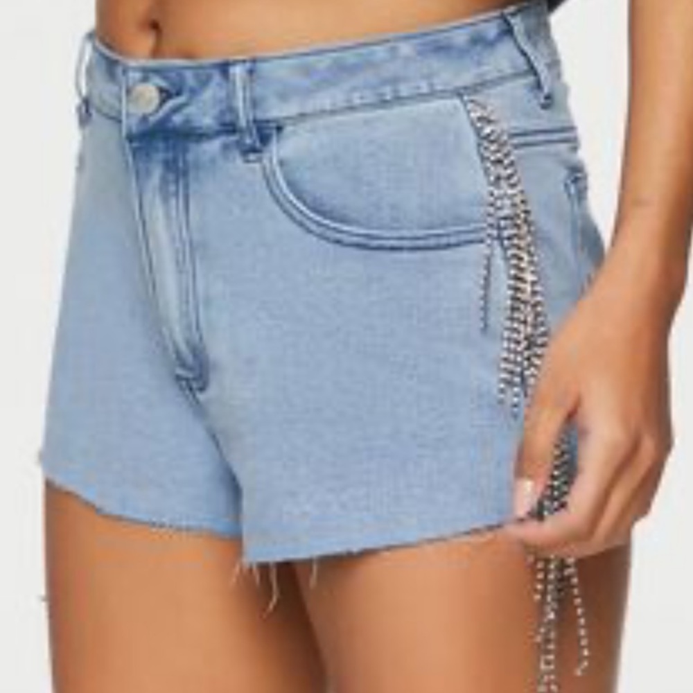 Forever 21 Rhinestone Festival Denim Shorts Womens Sz 28
